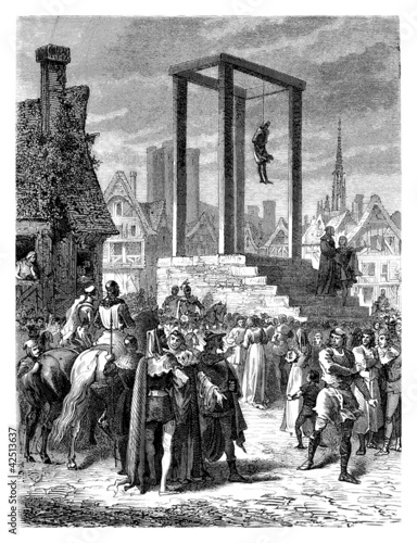 Illustration: Gibet - Galgen - Gallows - 13th century Gibet - Galgen - Gallows - 13th century