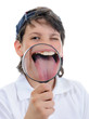 Photo: boy looking through a magnifying glass boy looking through a magnifying glass