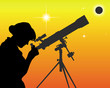 silhouette of an astronomer