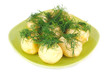 The young boiled potatoes with dill