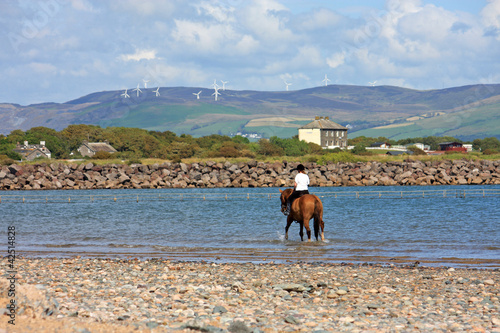 Photo: horse rider on Haverigg beach horse rider on Haverigg beach
