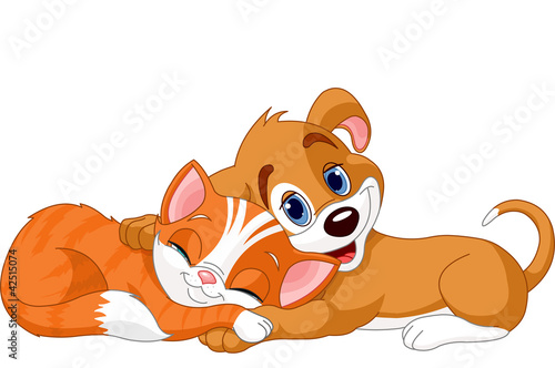 Vektor: Dog and cat Dog and cat