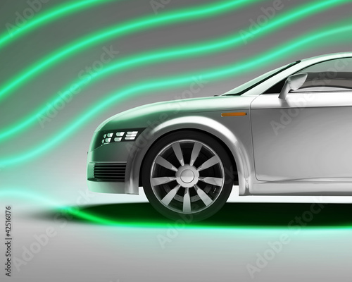 Illustration: Automotive aerodynamics, study to reduce drag Automotive aerodynamics, study to reduce drag