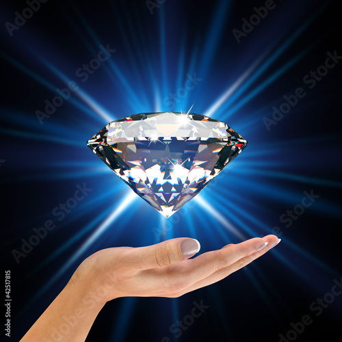 Illustration: Diamond in hands Diamond in hands