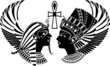 ancient egypt king and queen composition with wings