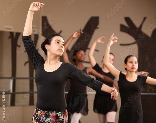 Photo: Lovely Ballet Students Practice Lovely Ballet Students Practice