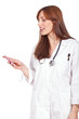 female doctor standing and holding a cellphone