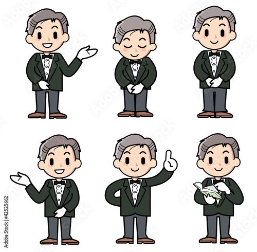 Illustration: concierge - man - set concierge - man - set