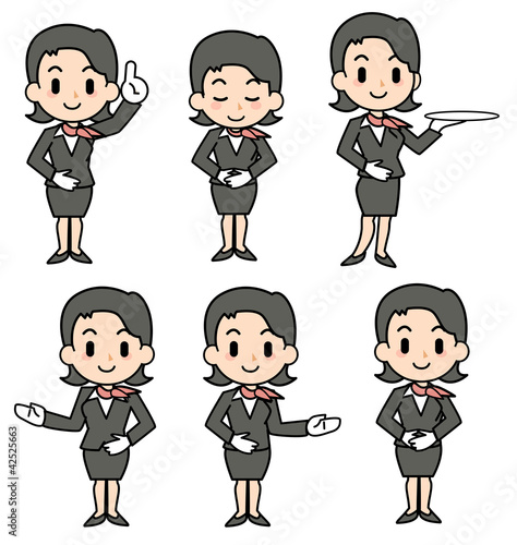 Illustration: concierge - woman - set concierge - woman - set