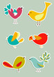 Vector: Social media birds set Social media birds set