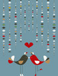Vector: Cute social birds love Cute social birds love