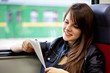 Photo: A woman in the train A woman in the train