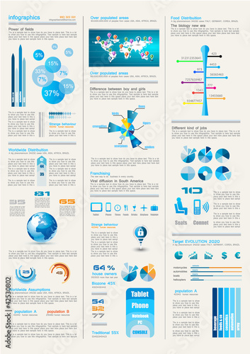 Vector: Infographics page with a lot of design elements Infographics page with a lot of design elements
