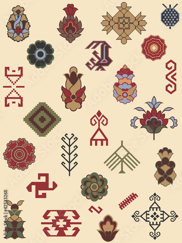 Vektor: Collection of carpet patterns Collection of carpet patterns