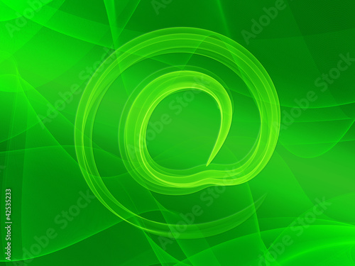 Illustration: AT symbol on green a background. AT symbol on green a background.