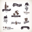 Labels set: food and drinks, restaurant and cafe