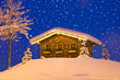 ski hut in winter christmas