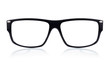 Black framed glasses  on a white background
