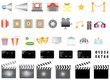 Icons set Cinema and movies isolated on white.