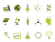 simple science icons set,green series