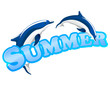 summer sign with dolphins