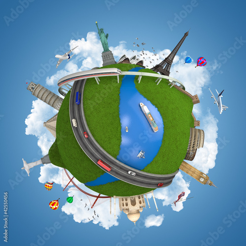 Illustration: world travel globe concept world travel globe concept
