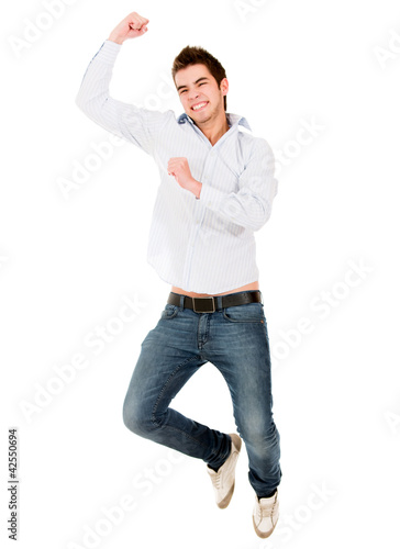 Foto: Happy man jumping Happy man jumping