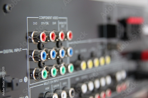 Photo: connectors on the AV receiver connectors on the AV receiver