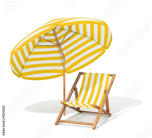 Illustration: Sunbed and sun umbrella Sunbed and sun umbrella
