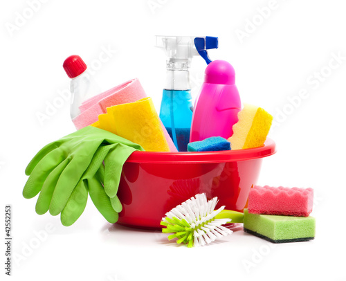 Photo: box of cleaning supplies box of cleaning supplies