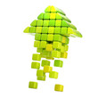 Illustration: Arrow icon made of cubes isolated Arrow icon made of cubes isolated