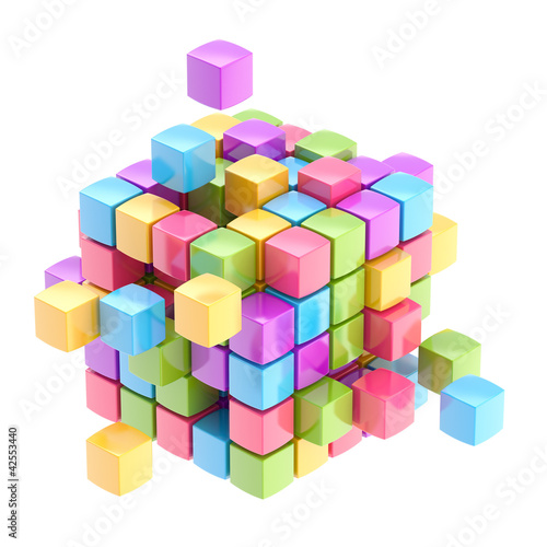 Illustration: Colorful cube abstract background Colorful cube abstract background