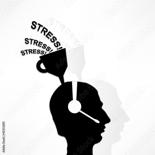Vector: business concept, the headphones people get stressed over wateri business concept, the headphones people get stressed over wateri