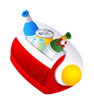 Vector icon cooler and bottle