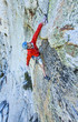 Climber gripping the rock.