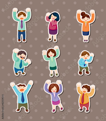 Vettoriale: happy office worker stickers happy office worker stickers