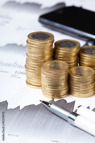 Foto: business chart, coin business chart, coin
