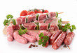 assortment of raw meats