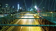 Time lapse of city traffic on Brooklyn bridge. Loopable