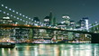 Manhattan skyline at night. Time lapse and loopable