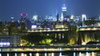 Manhattan skyline at night. Time lapse and loopable