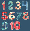 Vektor: Numbers patchwork set. Numbers patchwork set.