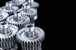 Close up gears on black