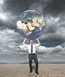 Businessman protects the world