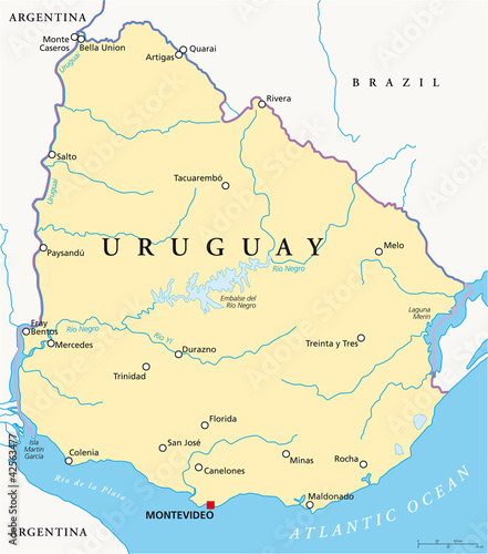 Vektor: Uruguay Map (Uruguay Landkarte) Uruguay Map (Uruguay Landkarte)