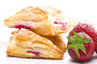 puff pastry pockets with strawberry filling