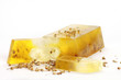 Handmade lime flowers Soap closeup.Spa products