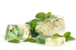 Handmade mint Soap closeup.Spa products