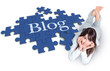 Girl creating blog