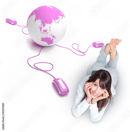 Foto: Online world connection, girl Online world connection, girl